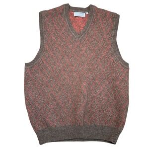 Hickey Freeman Men's Argyle Diamond 50%YakWool50%Wool Sweater Vest SizeM RN55075